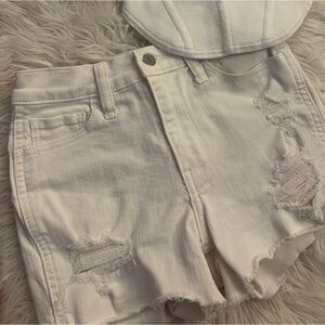 Hollister White High-Rise Shorts